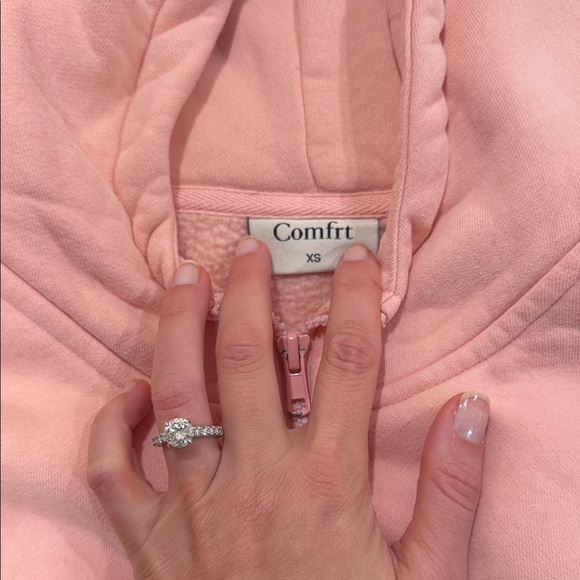 Comfrt Zip Up Pastel Collection Women's Pink Hoodie - Picture 2 of 2